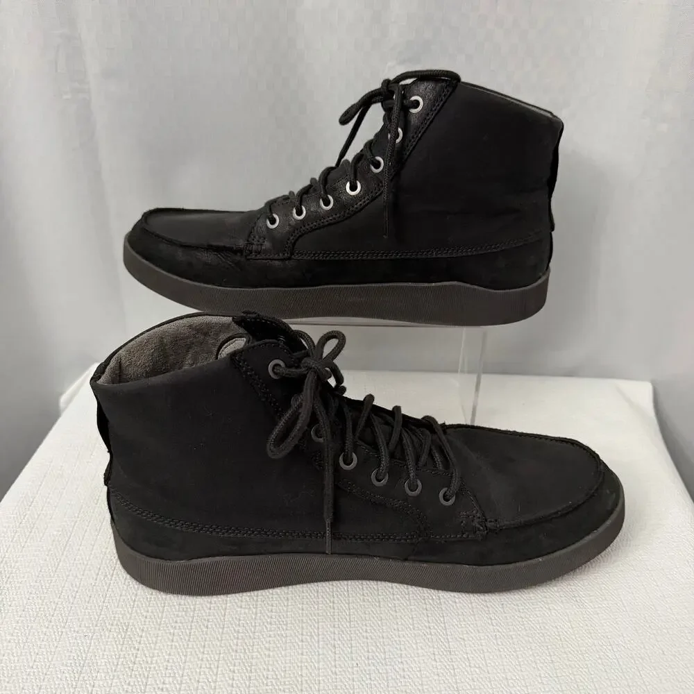 OluKai Molina Boots Men's 13 M Black Leather Ankle Chukka Lace Up